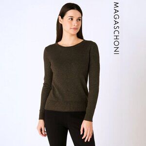 MAGASCHONI Forest Green Camel Hair Long Sleeve Knit Sweater Size XS